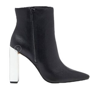 Jessica Simpson Womens Timea Zipper Heels Ankle Boots8.5 Medium Black& white